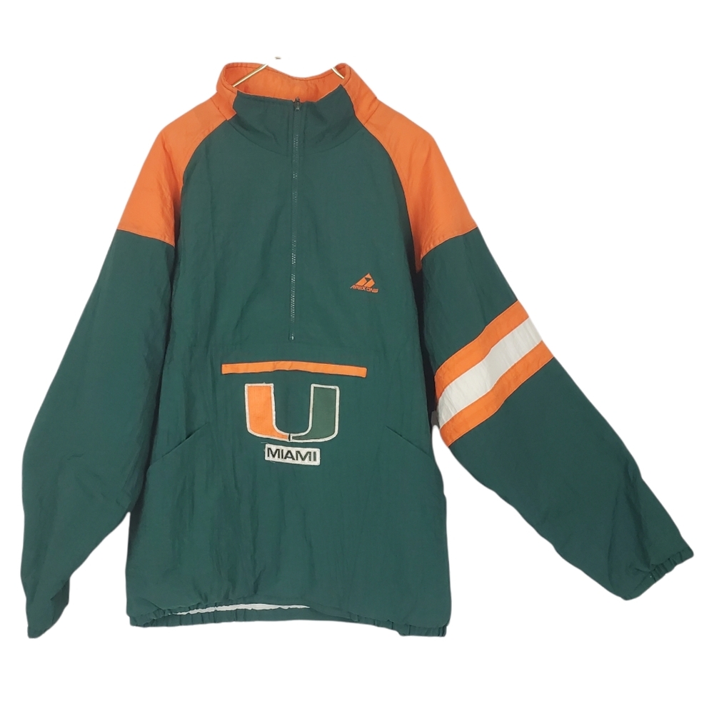 Vintage UM University of Miami Hurricanes Bulky Varsity Jacket Logo & Spellout